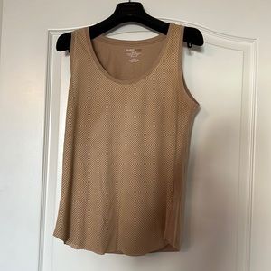 Majestic Filatures PARIS tan tank top leather and cotton, sz 2